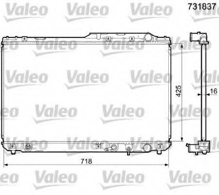 VALEO 731837 Радиатор, охлаждение двигателя