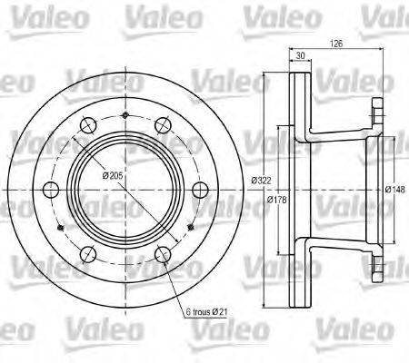 VALEO 187002 Тормозной диск