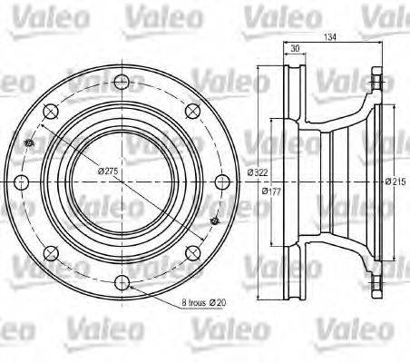 VALEO 187004 Тормозной диск