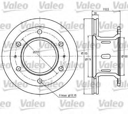 VALEO 187006 Тормозной диск