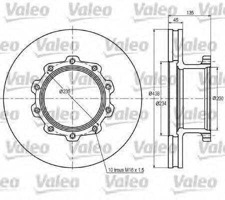 VALEO 187015 Тормозной диск