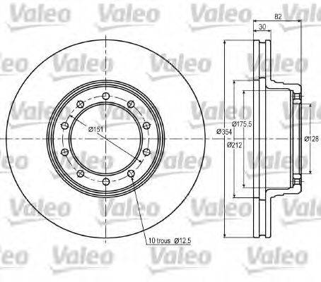 VALEO 187020 Тормозной диск