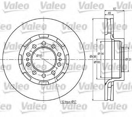 VALEO 187024 Тормозной диск