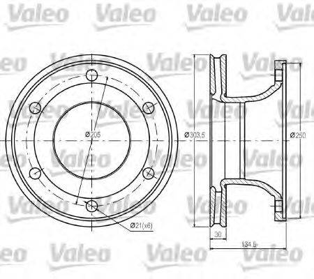 VALEO 187044 Тормозной диск