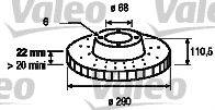 VALEO 187058 Тормозной диск