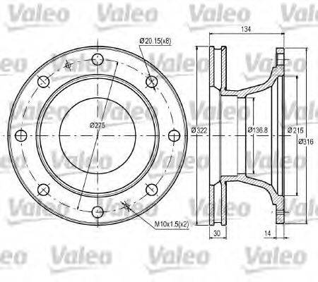 VALEO 187060 Тормозной диск