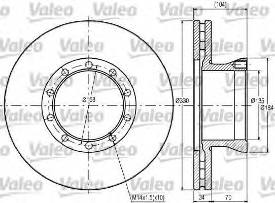 VALEO 187065 Тормозной диск