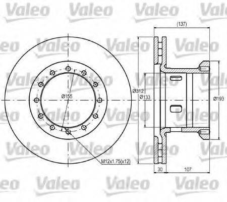 VALEO 187079 Тормозной диск