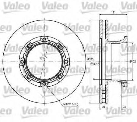 VALEO 187083 Тормозной диск