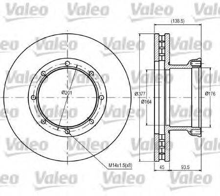 VALEO 187084 Тормозной диск