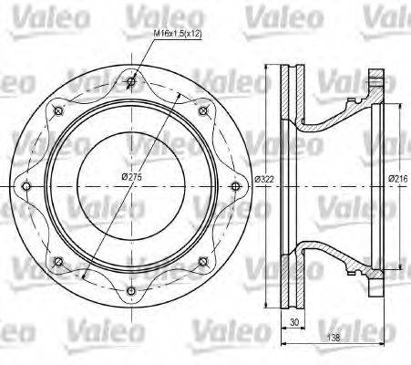 VALEO 187085 Тормозной диск