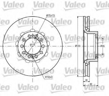 VALEO 187090 Тормозной диск