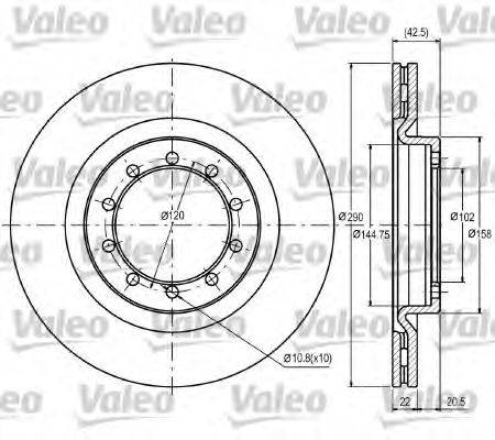 VALEO 187097 Тормозной диск