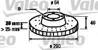 VALEO 187155 Тормозной диск