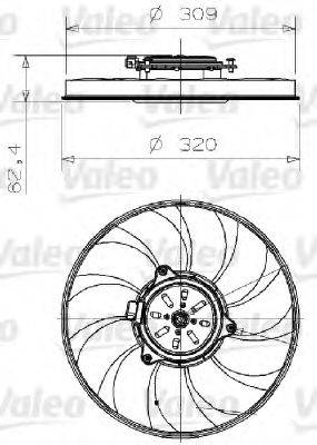 VALEO 696001 Вентилятор, охлаждение двигателя