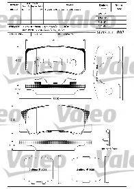 VALEO 601321 Комплект тормозных колодок, дисковый тормоз