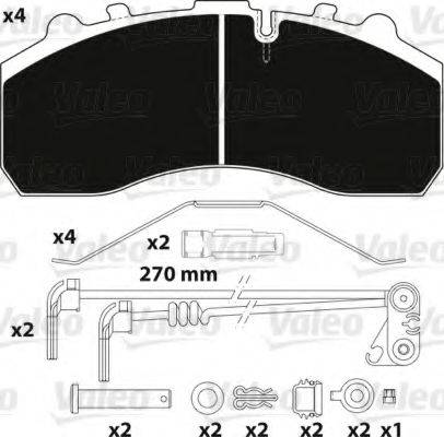 VALEO 882202 Комплект тормозных колодок, дисковый тормоз