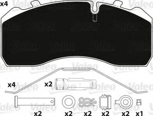 VALEO 882204 Комплект тормозных колодок, дисковый тормоз