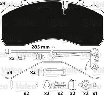 VALEO 882205 Комплект тормозных колодок, дисковый тормоз