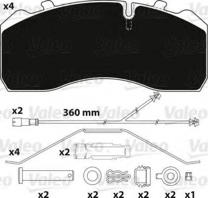 VALEO 882206 Комплект тормозных колодок, дисковый тормоз