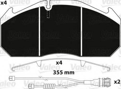 VALEO 882212 Комплект тормозных колодок, дисковый тормоз