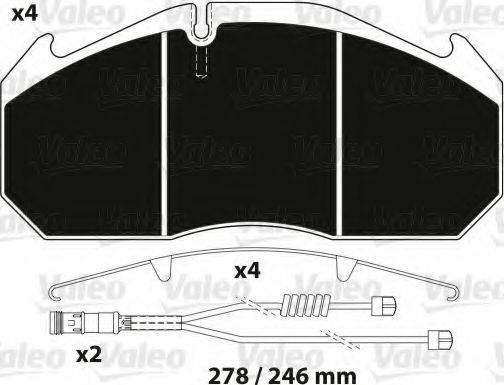 VALEO 882214 Комплект тормозных колодок, дисковый тормоз