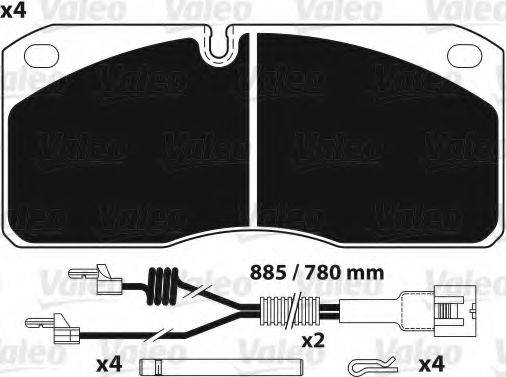 VALEO 882255 Комплект тормозных колодок, дисковый тормоз