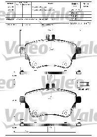 VALEO 601317 Комплект тормозных колодок, дисковый тормоз