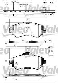 VALEO 601293 Комплект тормозных колодок, дисковый тормоз