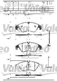 VALEO 601279 Комплект тормозных колодок, дисковый тормоз