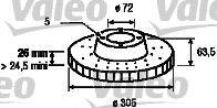 VALEO 197238 Тормозной диск