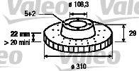 VALEO 197162 Тормозной диск