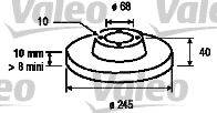 VALEO 186807 Тормозной диск