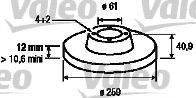 VALEO 186802 Тормозной диск