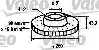 VALEO 186764 Тормозной диск