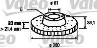 VALEO 186734 Тормозной диск