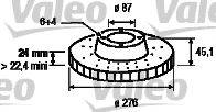 VALEO 186719 Тормозной диск