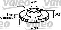 VALEO 186685 Тормозной диск