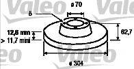 VALEO 186642 Тормозной диск