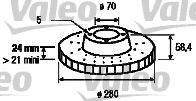 VALEO 186625 Тормозной диск