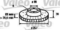 VALEO 186488 Тормозной диск