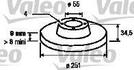 VALEO 186452 Тормозной диск