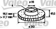 VALEO 186441 Тормозной диск