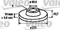 VALEO 186428 Тормозной диск