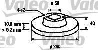 VALEO 186406 Тормозной диск