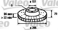 VALEO 186284 Тормозной диск