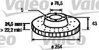 VALEO 186278 Тормозной диск