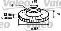 VALEO 186264 Тормозной диск