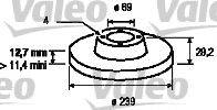 VALEO 186257 Тормозной диск