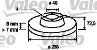 VALEO 186231 Тормозной диск